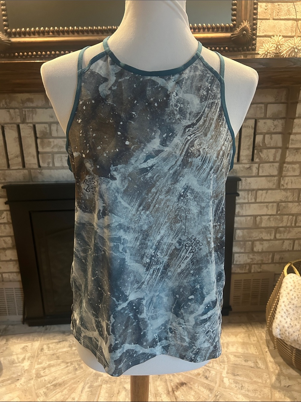 Under Armour Marble-Print Tank Top in Teal and Gray
